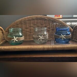 Coastal Starfish Glass Jars - Set of 3